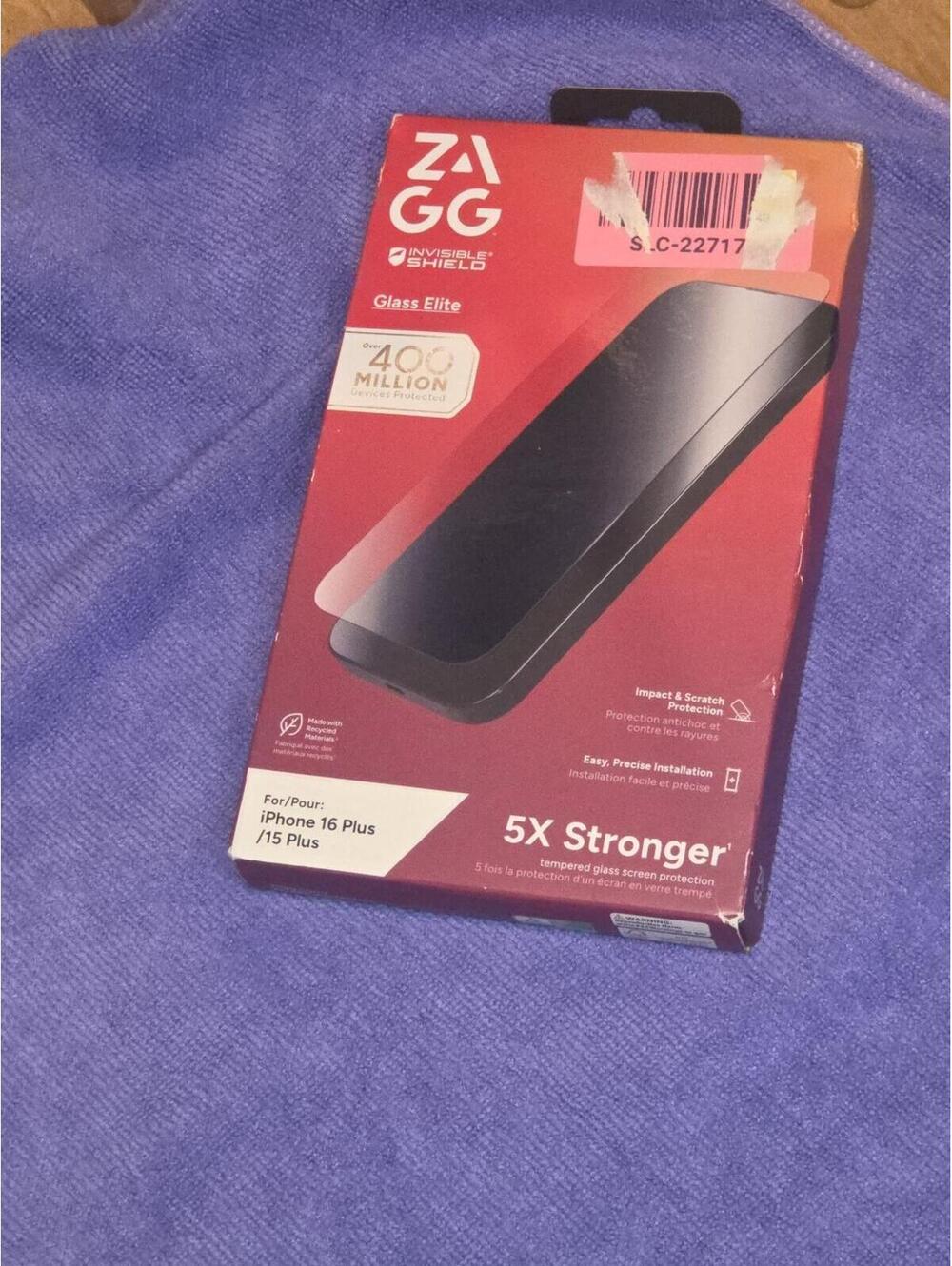 Zagg InvisibleShield Glass Elite Screen Protector for Apple iPhone 16 15 Plus